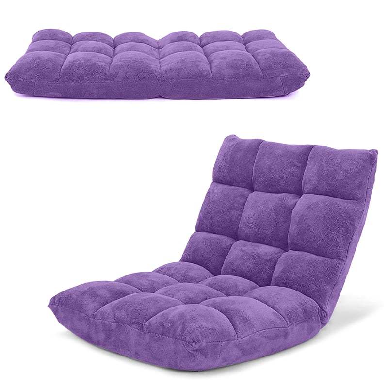 14-Position Adjustable Floor Chair, Folding Sofa Chair with Back Support, Floor Gaming Recliner for Living Room, Meditation, Reading