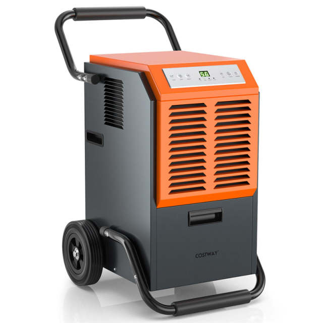 163 Pints Bucketless Commercial Dehumidifier, 4000 Sq.Ft Portable Industrial Dehumidifier with Drain Hose & Tank for Basement, Warehouse, Job Site