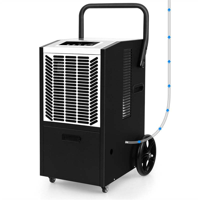 163 Pints Commercial Dehumidifier, 4500 Sq.Ft Crawl Space Dehumidifier Heavy-Duty Portable Industrial Dehumidifier with Pump, Drain Hose, Wheels