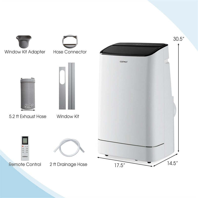 15000 BTU Portable Air Conditioner with Heat, Auto Swing 4-in-1 AC Unit w/ Dehumidifier, 24H Timer, Remote & APP Control, Window Kit, Cools 800 Sq.ft