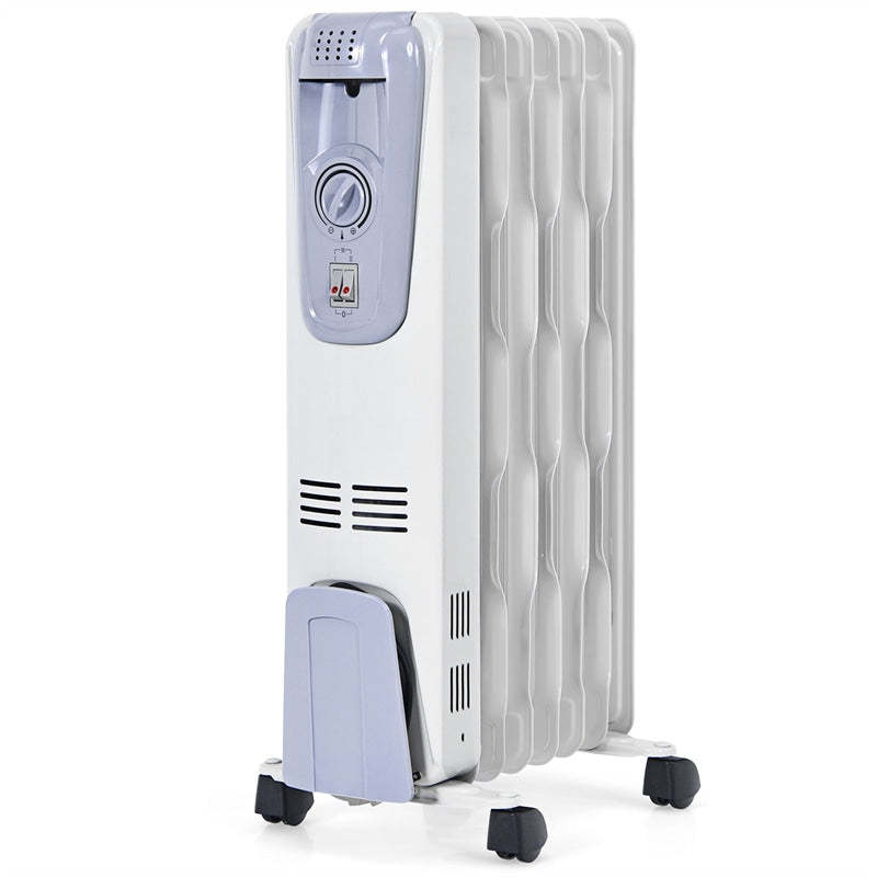 1500W Electric Oil Filled Radiator Heater, Space Heater with Adjustable Thermostat, 3 Heat Modes, Overheat/Tip-Over Protection for Living Room Bedroom