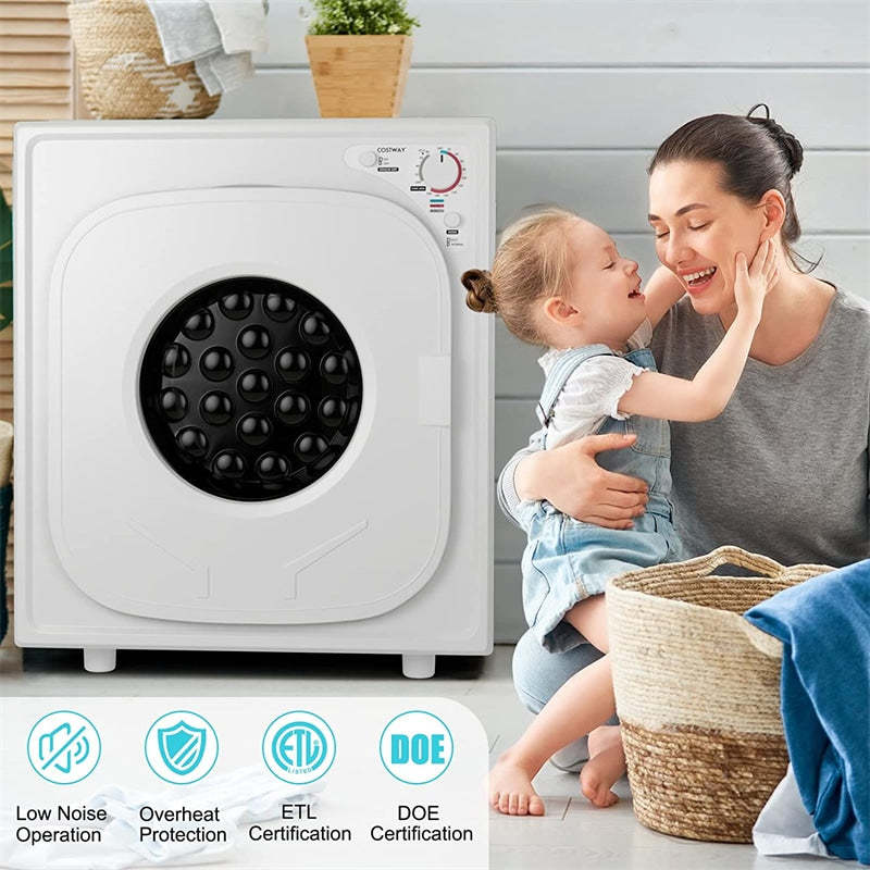 Portable Electric Clothes Dryer, 1500W Compact Laundry Dryer with 5 Drying Modes, Stainless Steel Drum, 13.2 lbs Capacity for Apartment, Dorm, RV