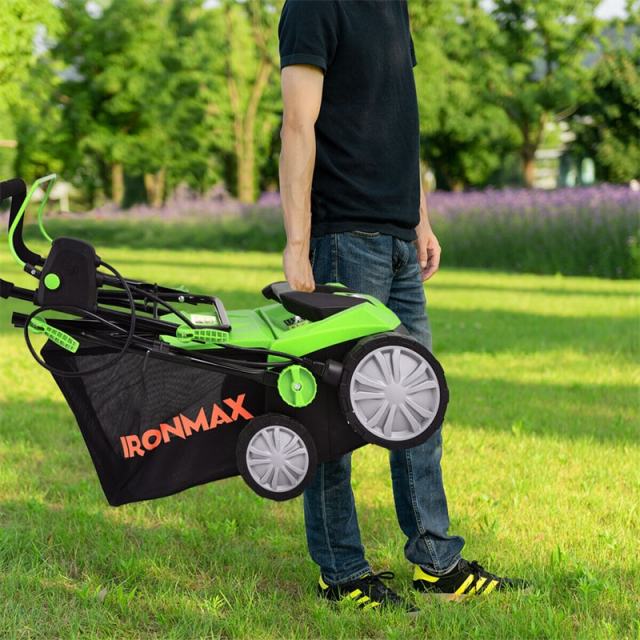 2-in-1 Electric Corded Lawn Dethatcher, 15-Inch 13Amp Lawn Scarifier with 5 Cutting Heights, 13.5 Gallon Collection Bag & 2 Removable Blades