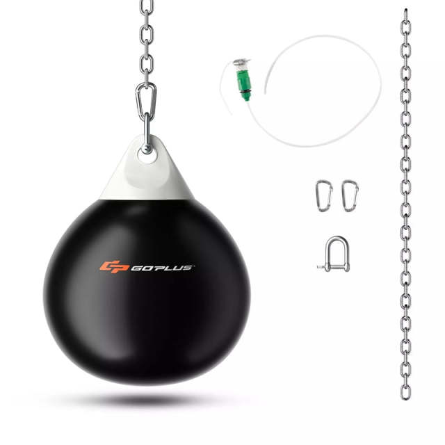 18" Water Aqua Punching Bag, 110LBS Heavy Bag with Adjustable Metal Chain & Water Injection Hose, Boxing Training Bag for Adults Fitness, MMA