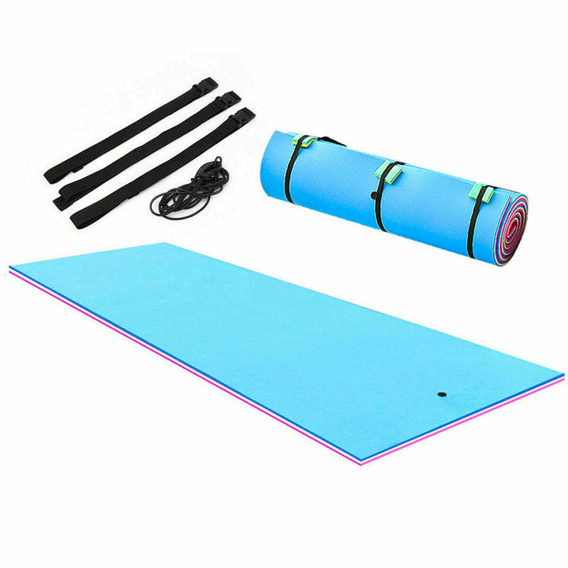 18' x 6' 3 Layer Tear-Resistant XPE Foam Floating Water Pad for Lake Beach - Light Blue