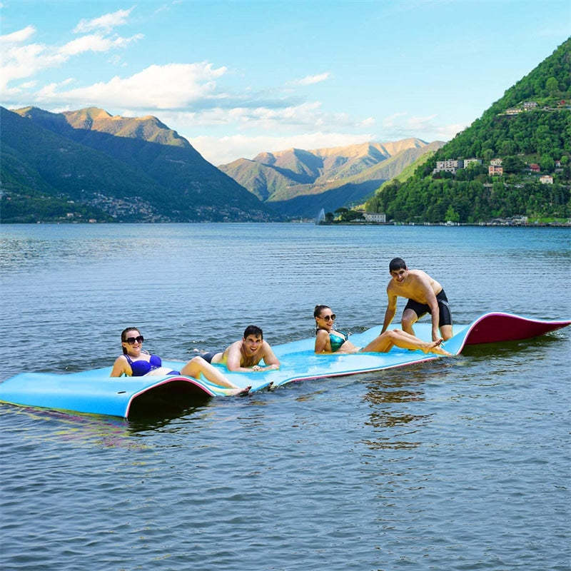 18' x 6' 3 Layer Tear-Resistant XPE Foam Floating Water Pad for Lake Beach - Light Blue
