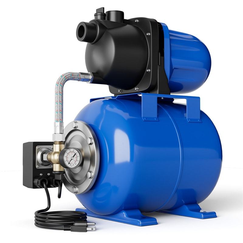 1.6HP Shallow Well Pump with 5Gal Pressure Tank, 1000GPH Stainless Steel Automatic Water Booster Jet Pump for Home Irrigation, Lawn & Garden
