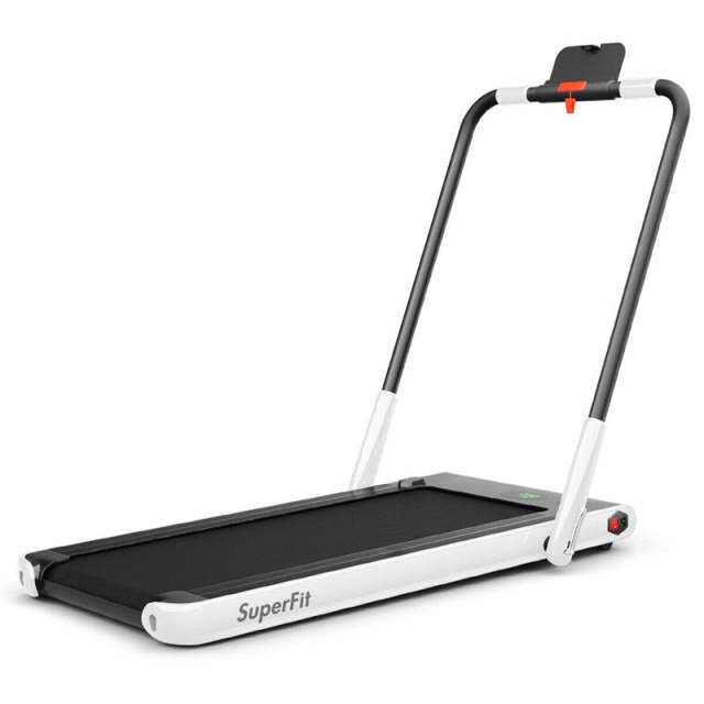 2.25HP 2-in-1 Folding Under Desk Treadmill with LED Display, Remote & APP Control, Portable Electric Walking Running Machine for Home Office