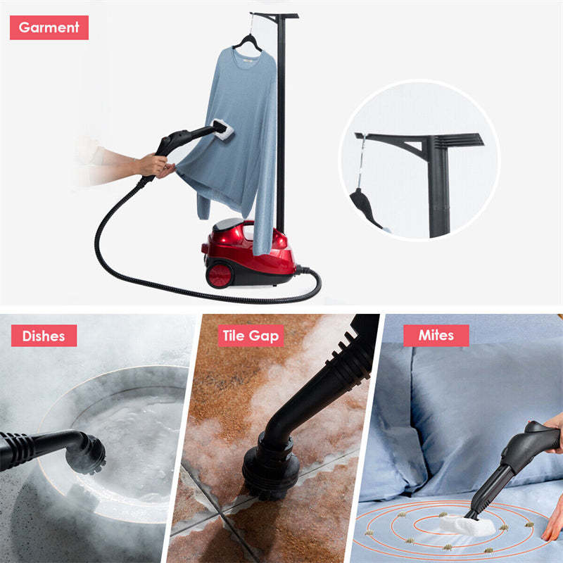 2000W Multipurpose Steam Cleaner Heavy Duty Steam Mop with 19 Accessories & 1.5L Water Tank