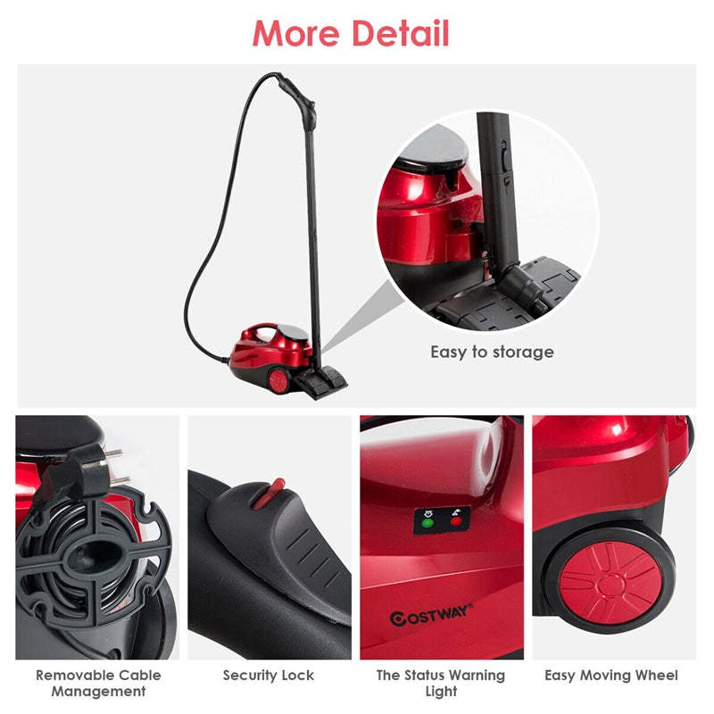 2000W Multipurpose Steam Cleaner Heavy Duty Steam Mop with 19 Accessories & 1.5L Water Tank