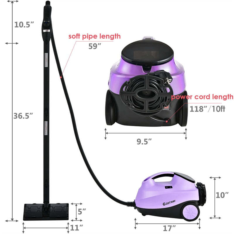 2000W Multipurpose Steam Cleaner Heavy Duty Steam Mop with 19 Accessories & 1.5L Water Tank