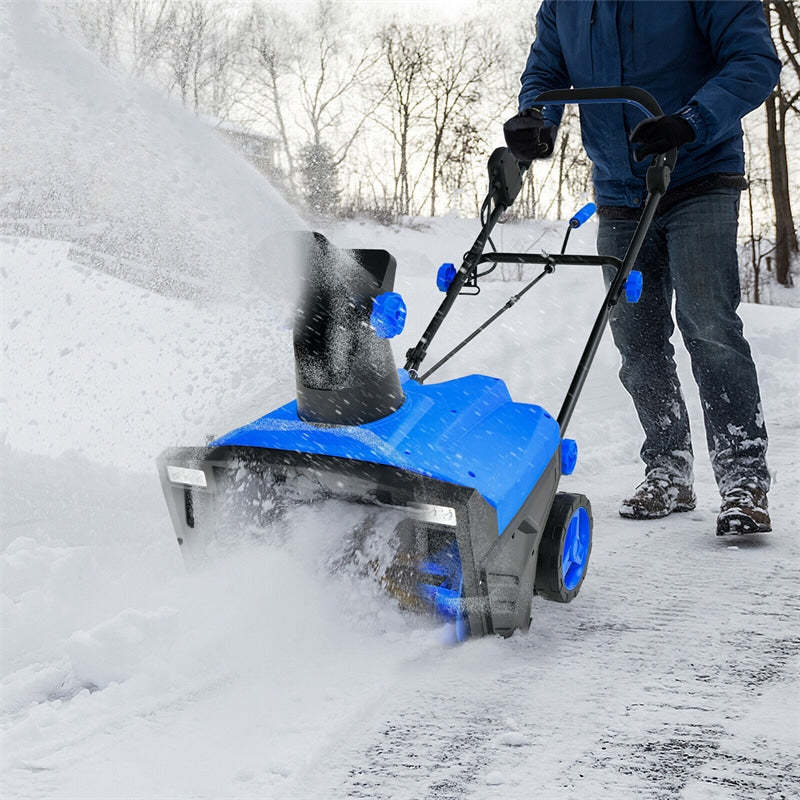 20" Walk-behind Snow Blower, 120V 15Amp Electric Snow Thrower with Folding Handle & 180° Rotating Chute, Corded Snow Sweeper for Driveway Yard