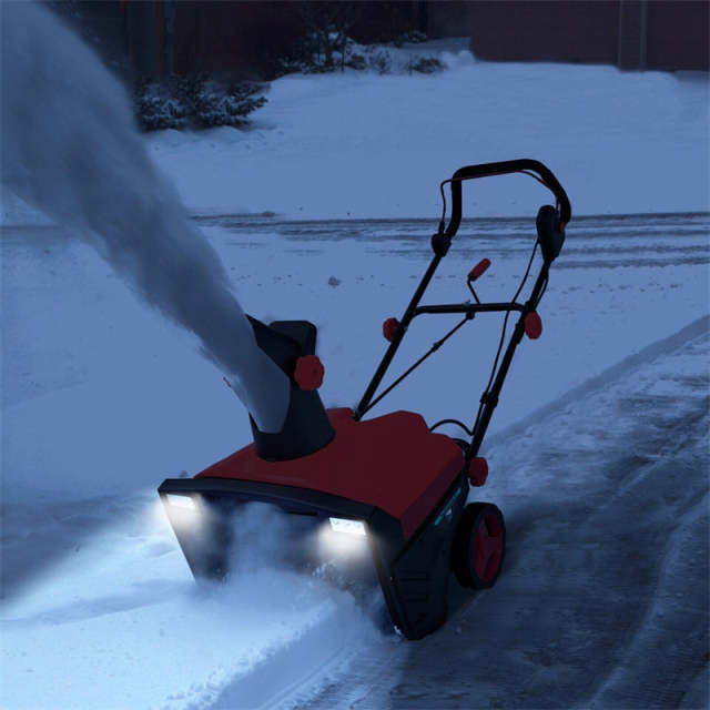 20" Walk-behind Snow Blower, 120V 15Amp Electric Snow Thrower with Folding Handle & 180° Rotating Chute, Corded Snow Sweeper for Driveway Yard