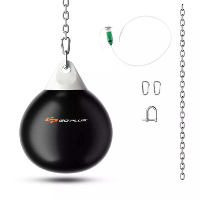 21" Water Aqua Punching Bag, 180LBS Heavy Bag with Adjustable Metal Chain & Water Injection Hose, Boxing Training Bag for Adults Fitness, MMA