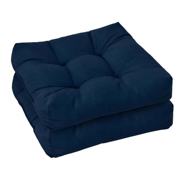 Set of 2 Waterproof Tufted Patio Chair Cushions with High Elasticity, 21" x 21" Deep Seat Square Pillows for Indoor & Outdoor Furniture