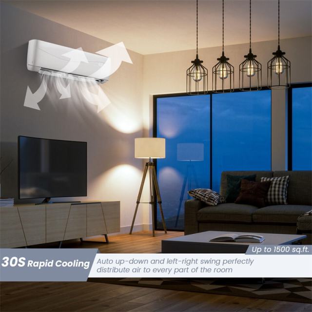 24000 BTU Ductless Mini Split Air Conditioner & Heater, 18.5 SEER2 208-230V Energy Efficient Wall-Mount Inverter AC Unit with Heat Pump for 1500Sq.Ft