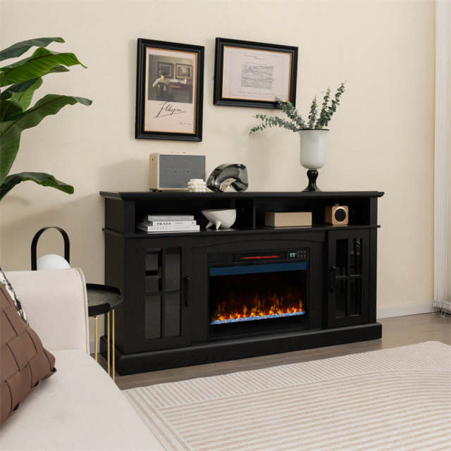 23" Infrared Quartz Electric Fireplace Insert, 1500W Recessed Fireplace Heater with Thermostat, Remote, 6 Flame Modes, 8H Timer & Overheat Protection
