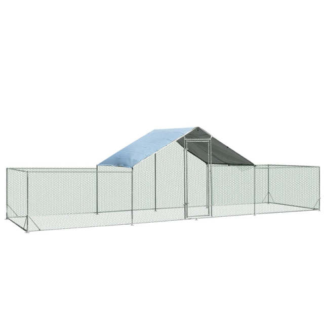 23ft Large Metal Chicken Coop, Galvanized Steel Walk-in Poultry Cage Hen Rabbit Run House with All-weather Cover for Backyard, Farm, Outdoor Use