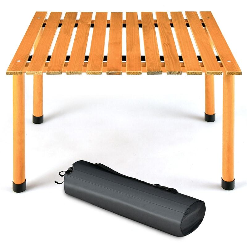 27" Square Roll-up Camping Table Folding Picnic Table with Carrying Bag for Outdoors Fishing Cooking BBQ Party Lawn Patio Garden
