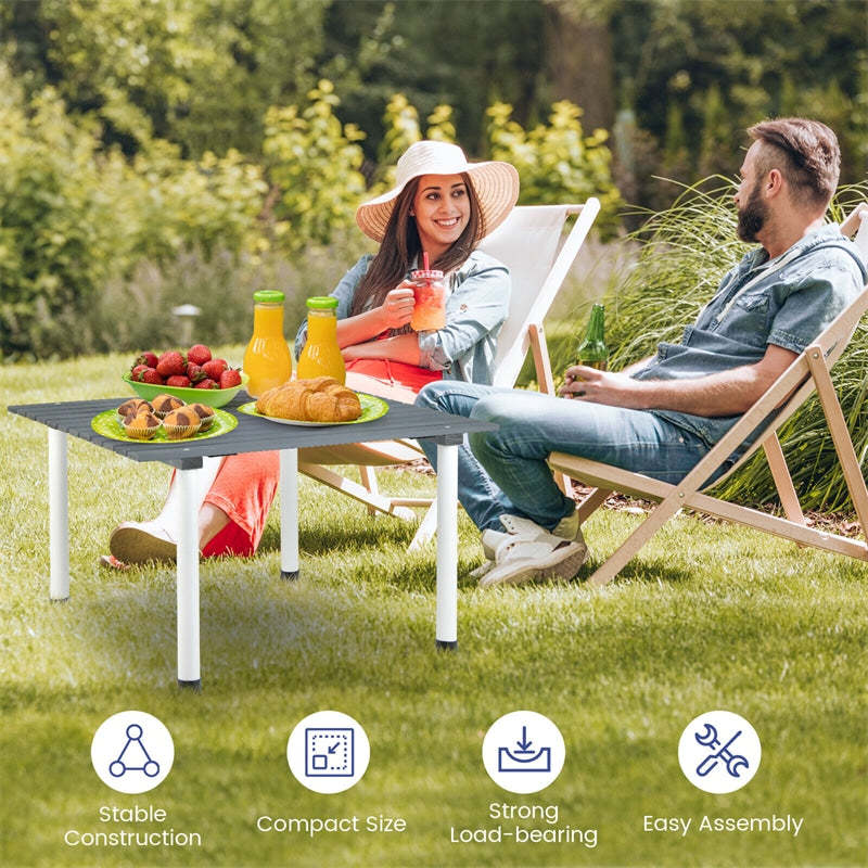 27" Square Roll-up Camping Table Folding Picnic Table with Carrying Bag for Outdoors Fishing Cooking BBQ Party Lawn Patio Garden