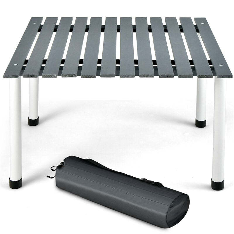27" Square Roll-up Camping Table Folding Picnic Table with Carrying Bag for Outdoors Fishing Cooking BBQ Party Lawn Patio Garden