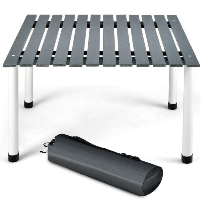 27" Square Roll-up Camping Table Folding Picnic Table with Carrying Bag for Outdoors Fishing Cooking BBQ Party Lawn Patio Garden