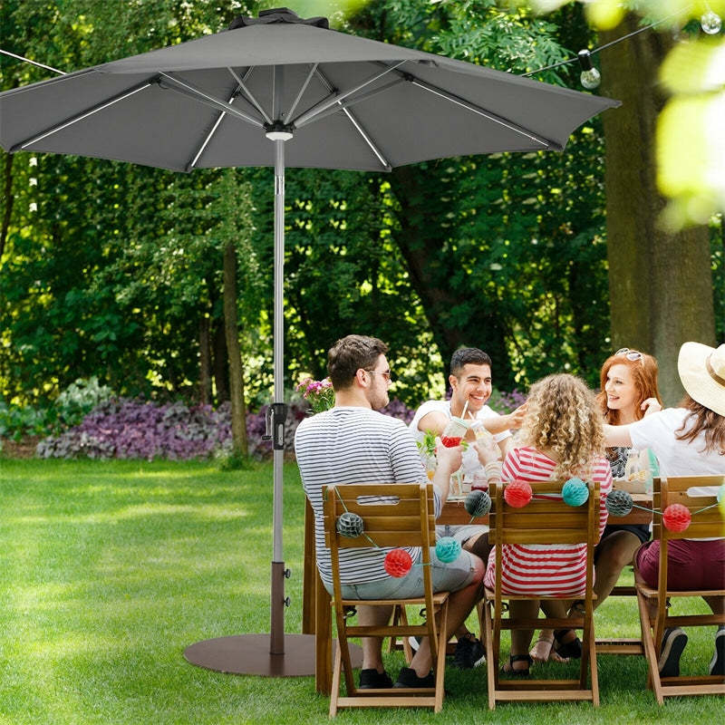 29.5 Inch Patio Umbrella Base Round Outdoor Steel Market Umbrella Stand 59 LBS Heavy Duty Umbrella Holder with 3 Adapters