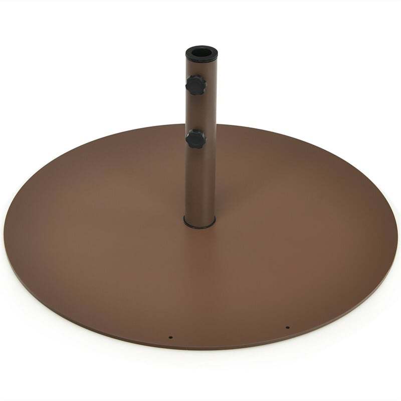 29.5 Inch Patio Umbrella Base Round Outdoor Steel Market Umbrella Stand 59 LBS Heavy Duty Umbrella Holder with 3 Adapters