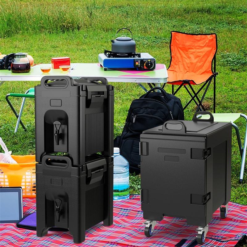 2.5 Gallon Insulated Beverage Dispenser/Server Food-grade Hot & Cold Drink Carrier with Handles & Spring Action Faucet