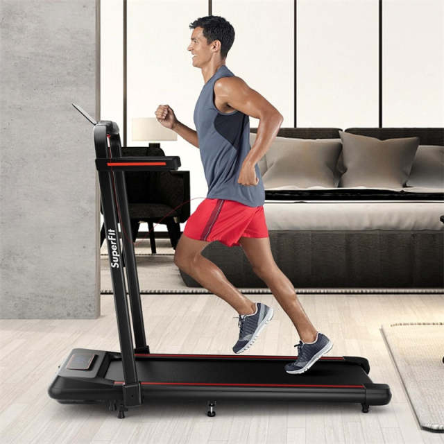 2-in-1 Folding Treadmill, 3.0HP Walking Pad with Incline, LED Display, Remote & APP Control, 265lbs Capacity Under Desk Treadmill for Home Office