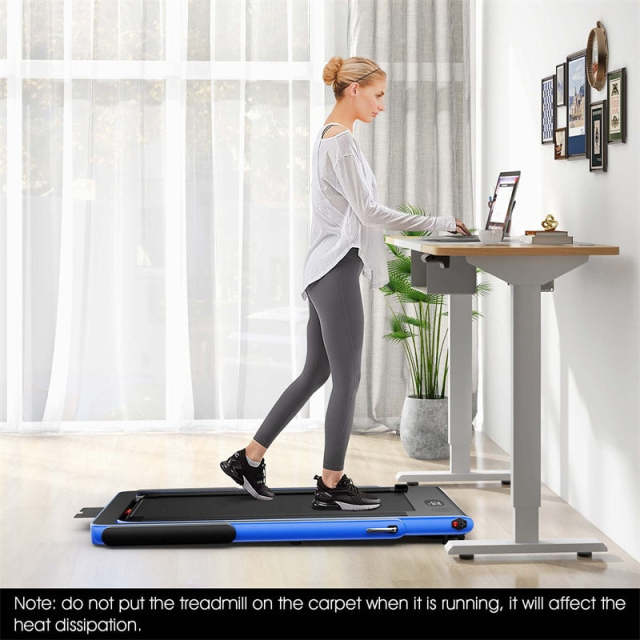 2-in-1 Under Desk Treadmill, 2.25HP SuperFit Folding Walking Jogging Machine with Dual Display, Remote & App Control, Bluetooth for Home Office