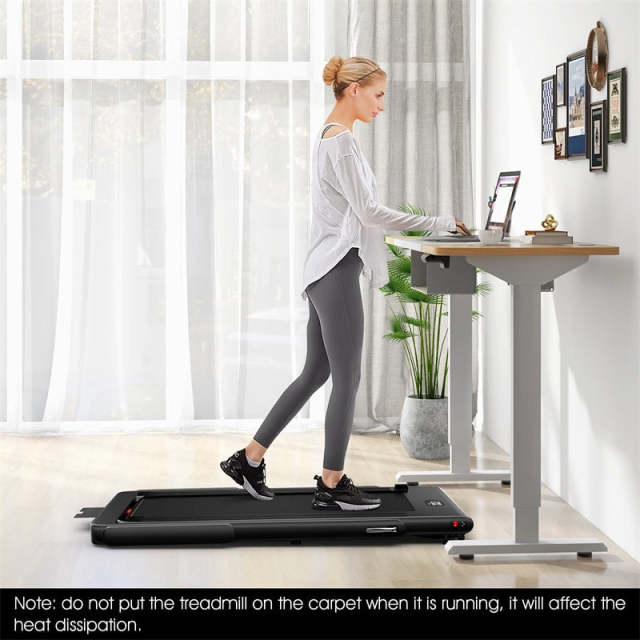2-in-1 Under Desk Treadmill, 2.25HP SuperFit Folding Walking Jogging Machine with Dual Display, Remote & App Control, Bluetooth for Home Office