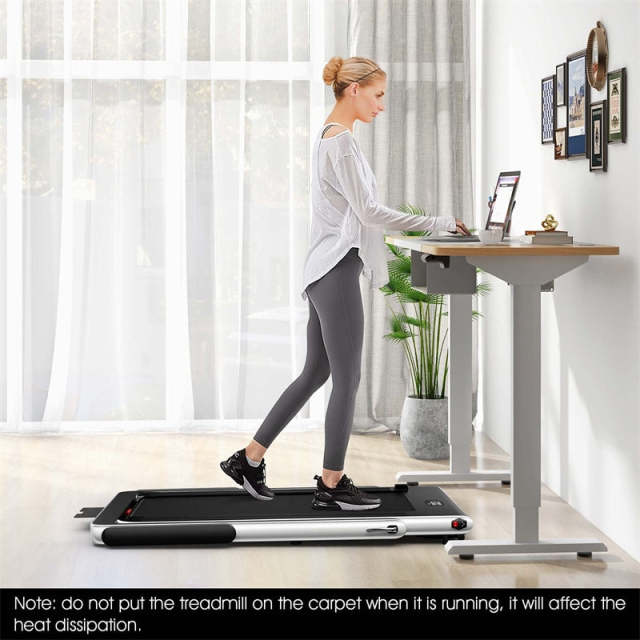 2-in-1 Under Desk Treadmill, 2.25HP SuperFit Folding Walking Jogging Machine with Dual Display, Remote & App Control, Bluetooth for Home Office