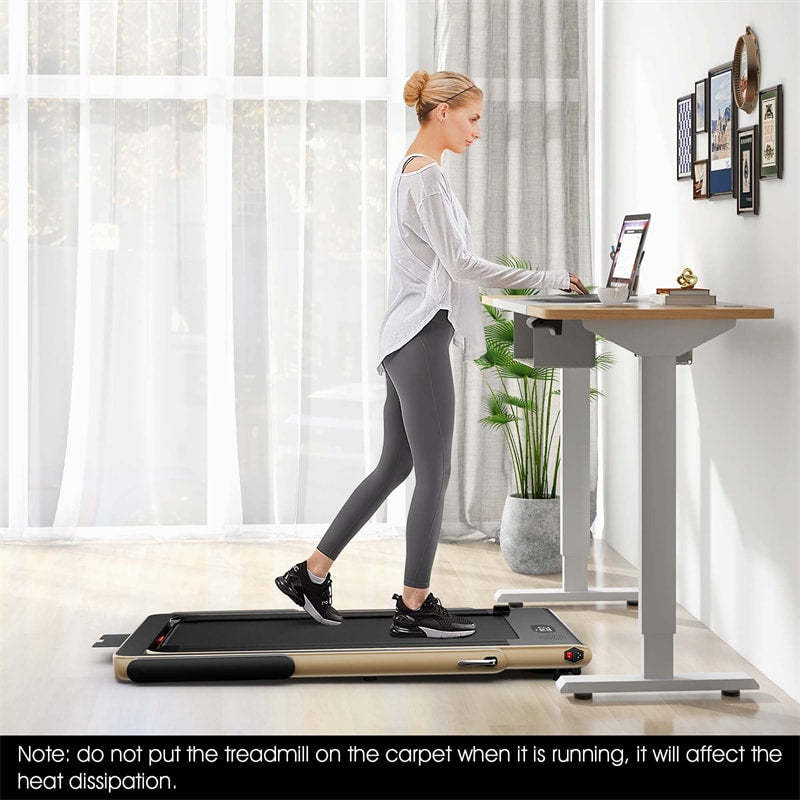 2-in-1 Under Desk Treadmill, 2.25HP SuperFit Folding Walking Jogging Machine with Dual Display, Remote & App Control, Bluetooth for Home Office