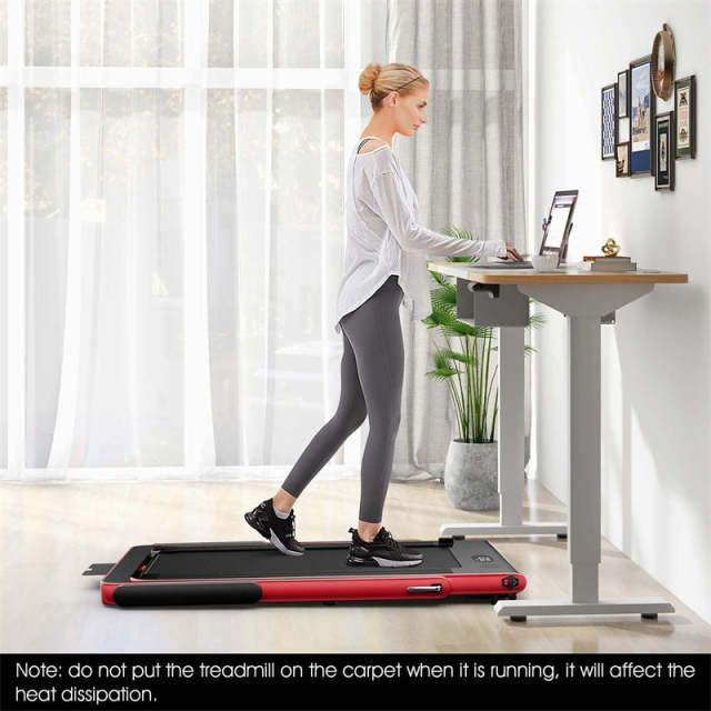 2-in-1 Under Desk Treadmill, 2.25HP SuperFit Folding Walking Jogging Machine with Dual Display, Remote & App Control, Bluetooth for Home Office