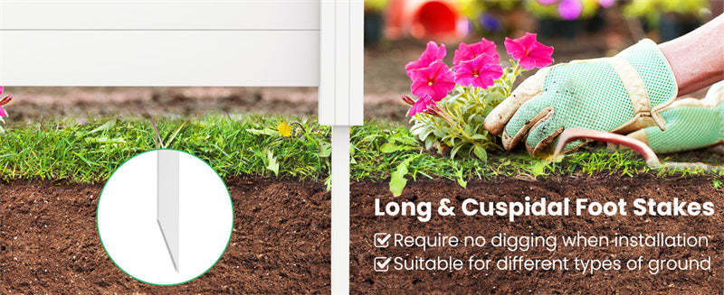 2-Panel Outdoor Privacy Screen 48''H Decorative Vinyl Fence Air Conditioner Fence Garbage Can Enclosure Fence with 3 Stakes for Garden Yard Lawn