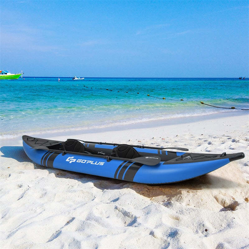 2-Person Inflatable Kayak with 2 Aluminium Paddles, EVA Padded Seats, 507LBS Capacity, Carry Bag & Repair Kit, Portable Touring Kayak for Adults