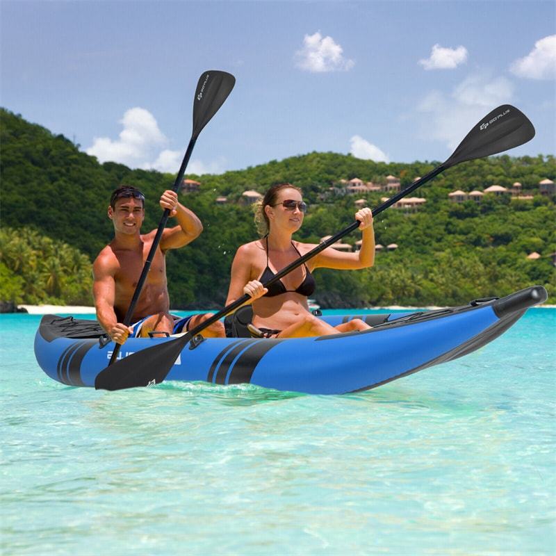 2-Person Inflatable Kayak with 2 Aluminium Paddles, EVA Padded Seats, 507LBS Capacity, Carry Bag & Repair Kit, Portable Touring Kayak for Adults