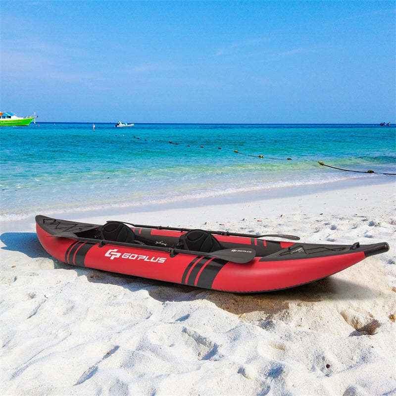 2-Person Inflatable Kayak with 2 Aluminium Paddles, EVA Padded Seats, 507LBS Capacity, Carry Bag & Repair Kit, Portable Touring Kayak for Adults