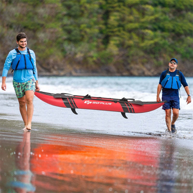 2-Person Inflatable Kayak with 2 Aluminium Paddles, EVA Padded Seats, 507LBS Capacity, Carry Bag & Repair Kit, Portable Touring Kayak for Adults