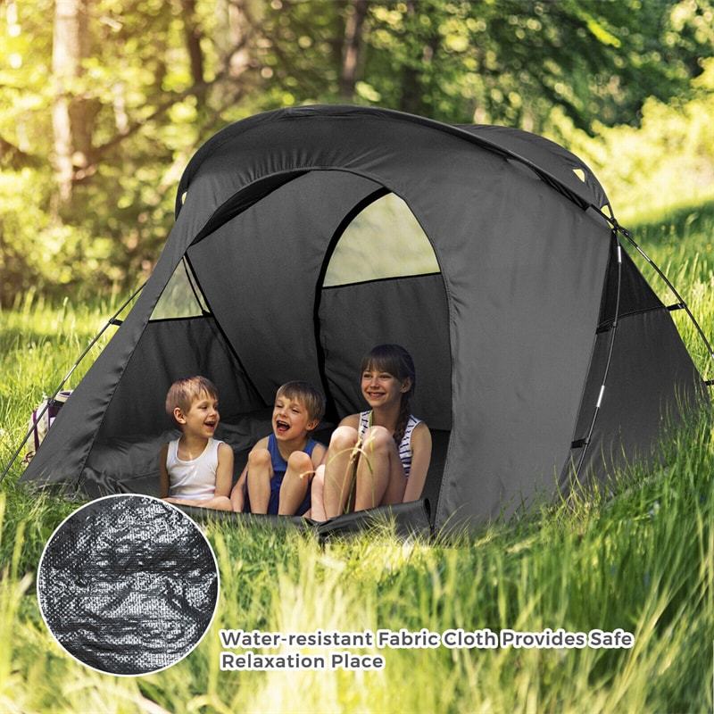 2-Person Tent Cot, 4-in-1 Folding Elevated Camping Tent with Waterproof Rainfly, Self-Inflating Mattress, Carry Bag, Portable Off Ground Tent