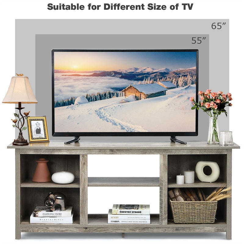 2-Tier Farmhouse Universal TV Stand for TVs Up to 65", 58" Entertainment Center Media Console with Removable Shelves