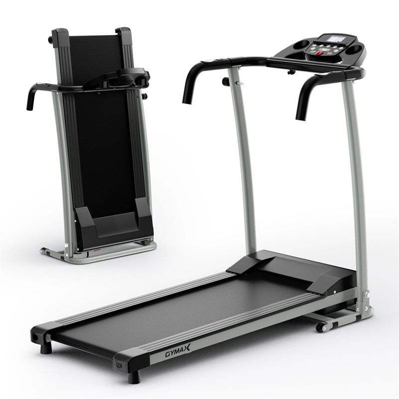 800W Folding Treadmill with 12 Preset Programs, LCD Display, Pulse Sensor & Built-in Wheels, Easy Assembly Motorized Running Machine for Small Spaces