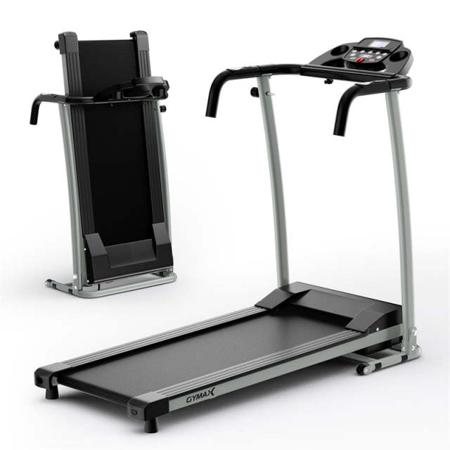 800W Folding Treadmill with 12 Preset Programs, LCD Display, Pulse Sensor & Built-in Wheels, Easy Assembly Motorized Running Machine for Small Spaces