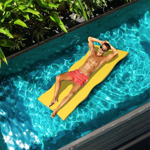 Floating Water Pad, 3-Layer Tear Resistant XPE Foam Water Mat 87" x 36" Foam Pool Float with Rolling Pillow Design for Lake Water Activities
