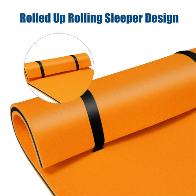 Floating Water Pad, 3-Layer Tear Resistant XPE Foam Water Mat 87" x 36" Foam Pool Float with Rolling Pillow Design for Lake Water Activities