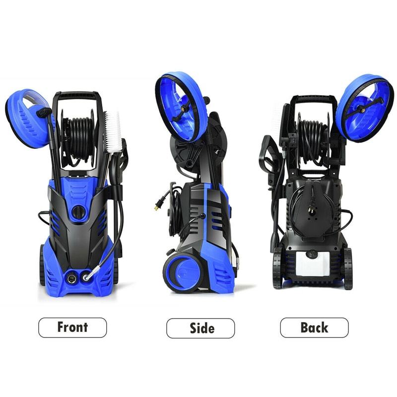 3000PSI Electric High Pressure Washer, 2000W 2 GPM Portable Power Washer Home Patio Deck Cleaner with 5 Nozzles & 2 Wheels