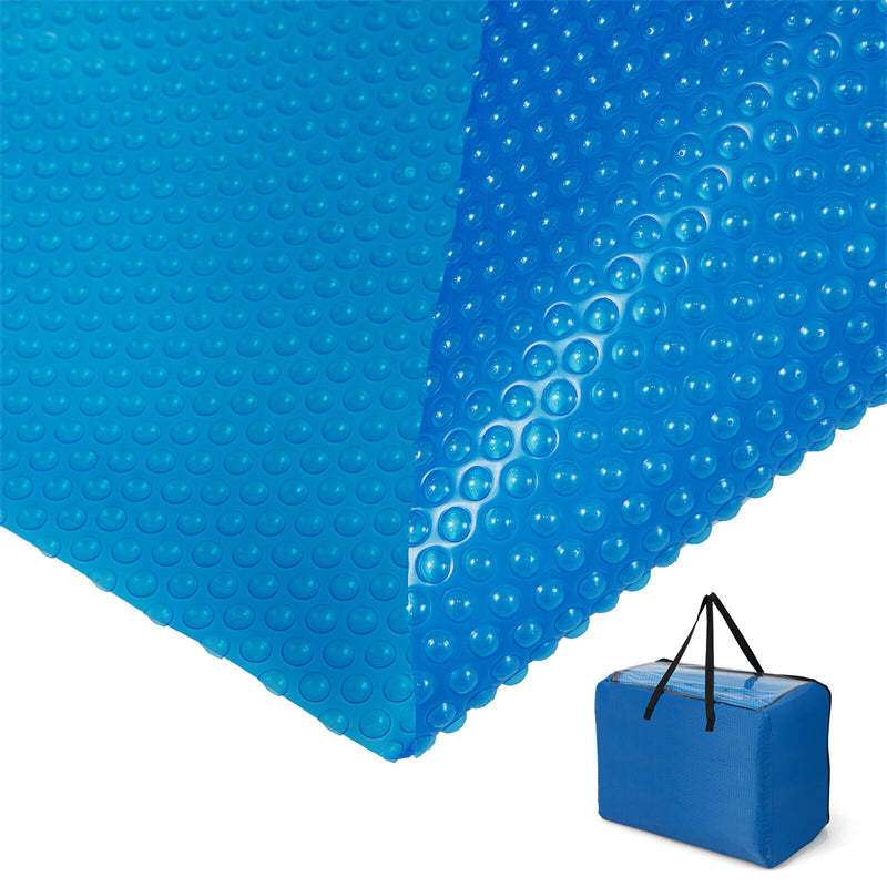 Solar Pool Cover, Rectangular Hot Tub SPA Thermal Blanket with Carrying Bag for Above Ground Swimming Pools, Floating Pool Cover
