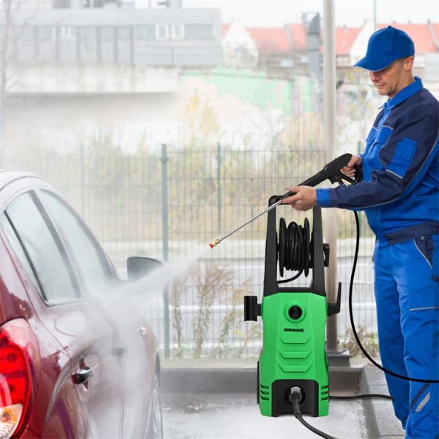 3500PSI Electric Pressure Washer, 2.6GPM 1800W Portable High Power Washer Machine with Foam Cannon & 4 Nozzles for Car Fence Cleaning