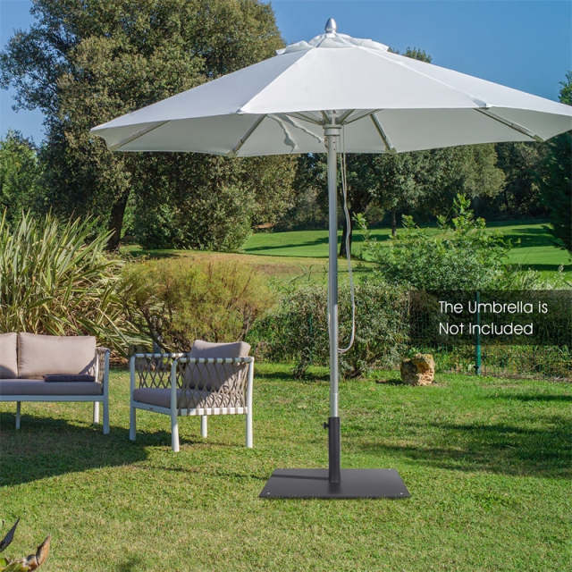 35 LBS Heavy Duty Steel Umbrella Base 20" Square Patio Market Umbrella Stand Weighted Base with 4 Adjustable Footpads